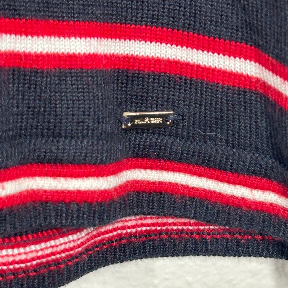Tommy Hilfiger Womens Black Red Striped Cowl Neck Tunic Sweater L - Picture 5 of 11